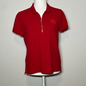Tommy Hilfiger Womens Golf Shirt 1/4 Zip Red Size M